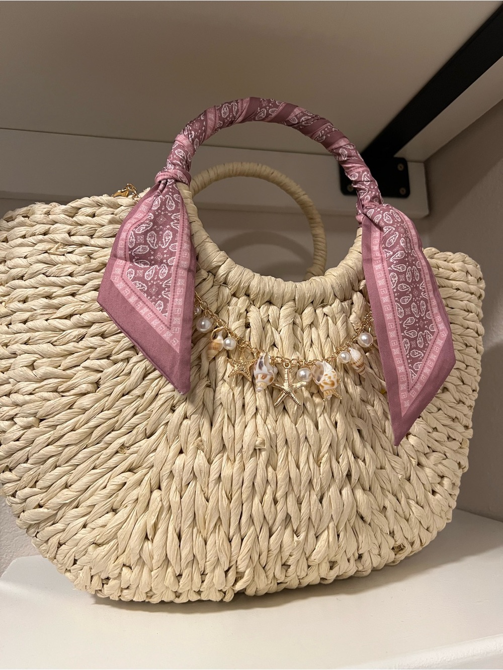 Raffia Woven Straw Summer Tote Bag